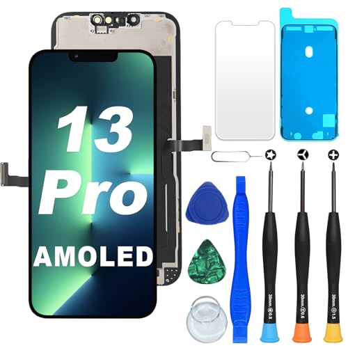 DIGI4U Reemplazo de pantalla para iPhone 13 Pro, 6.1 pulgadas FHD COF [visualización de 360°], no pantalla LCD para iPhone 13 Pro, montaje digitalizador de pantalla, con kit de herramientas de