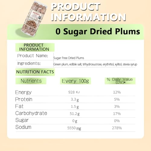 Preserved plum. Japanese-Style Preserved Plums (Umeboshi), Sweet & Sour Dried Plum Snacks, 17.6oz (500g)