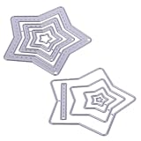HIAKDOFT Zarte Sternen Stanzform aus Metall Stanzschablone für Scrapbooking Papierkarten Selbstgemacht Prägeschablone für Bastelpapier Silber
