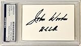 Coach John Wooden UCLA Bruins Basketball Signed Auto Cut 2x3 Card PSA DNA - Autographed College Basketballs