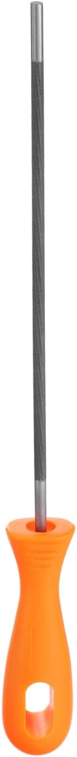 HARFINGTON Chainsaw File 11/64"(4.5mm) Chrome Steel Double Cut Round Rasp with Plastic Handle for Chain Saw Polishing