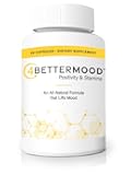 4BETTERMOOD Positivity & Stamina Capsule (30ct) Premium Mood Supplement - Enhance Mood & Promote Emotional Balance - Rhodiola, L-Theanine. Bocopa monnnieri, Velvet Bean, Skull Cap & Ashwaganda.