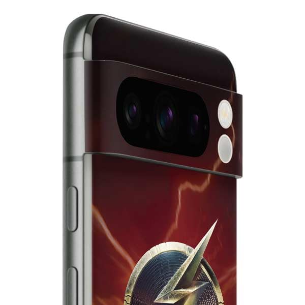 Skinit Decal Phone Skin Compatible with Google Pixel 8 Pro - Officially Licensed DC Comics The Flash Movie: Logo Poster Design