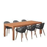 International Home Miami Amazonia 7 Piece Rectangular Patio Dining Set W/Black...