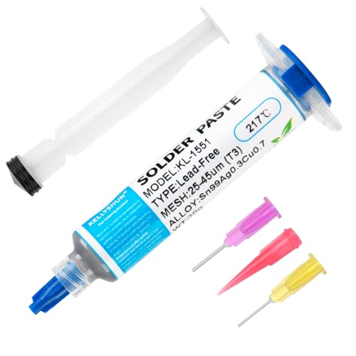 KELLYSHUN Sn99/Ag0.3/Cu0.7 Solder Paste, 10ML Syringe No-Clean Lead-Free Solder Paste, 217°C Melting Point High-Temperature Solder Paste