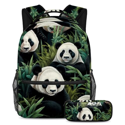 Art Panda dans la jungle grand sac à dos cartable fille garçon