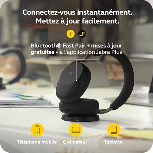 Jabra Evolve3 85 Casque Sans fil Arceau AppelsMusique USB Type C Bluetooth - vue 10