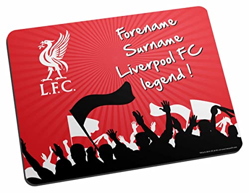 Personalised Mouse Mat for Liverpool FC legends, great for Reds football supporters, fabric top, non slip mouse pad 5mm thick