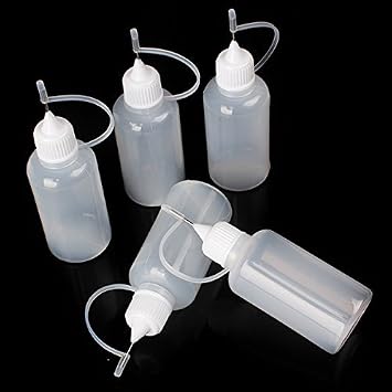 Low Density Polyethylene LDPE 30ml Squeezable Dropping Bottle Eye Liquid Dropper Needle Tip with Loop Pack of 10