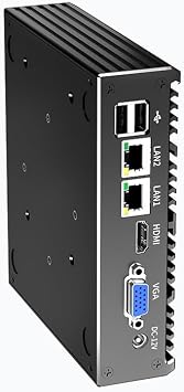 Fanless Mini PC, Industrial PC, Mini Computer Dual Core N2840, 4K HD+VGA, 2Gigabit Ethernet, USB, Mini Desktop PC HD/VGA, WiFi/Win10/Linux, 4GB RAM 64GB SSD