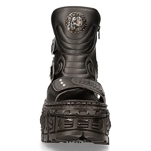 New Rock Boots BIOS106-V3 Black VEGAN Leather Mens Platform Sandal Biker Goth4