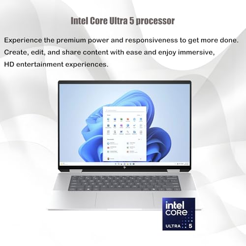 Image of HP Envy 2-in-1 Laptop, 16 inch Wide Ultra XGA (1920 x 1200) Touchscreen, Intel Core Ultra 5-16GB Memory, 512GB PCIe SSD, 5MP IR Camera, Thunderbolt 4, Windows 11, w /Stylus (16GB RAM | 512GB PCIe SSD)