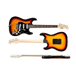 Monoprice Indio Cali Guitare électrique classique Blanc avec sac de transport - Les Beatles, Paul McCartney, John Lennon, RIngo Starr, George Harrison Monoprice Indio Cali Guitare électrique classique Blanc avec sac de transport – Image 3