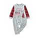 Generisch 2025 Natale Natale Baby Lettera Plaid Stampa Tuta Pagliaccetto Famiglia Matching Pigiami Vestiti, grigio., 9-12 Monate immagine