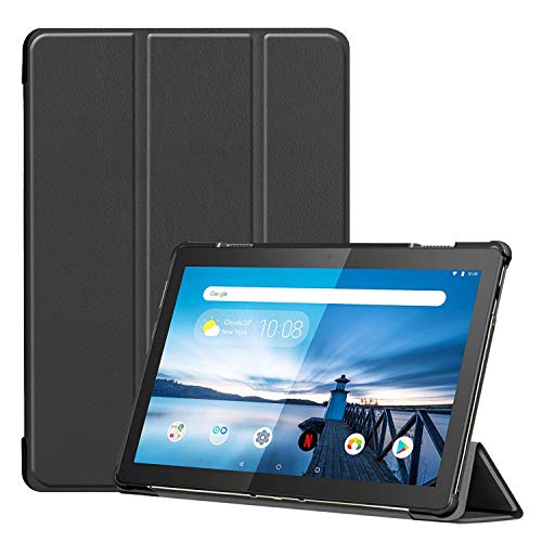 �yPCATEC�z NEC LAVIE Tab E TE410/JAW/Lenovo Tab M10 TB-X605F �P�[�X �}�O�l�b�g�J�� �X�^���h�@�\�t�� �O�� �J�o�[ ���^ �y�ʌ^ �X�^���h�@�\ TB-X605F PU���U�[�P�[�X (�u���b�N)