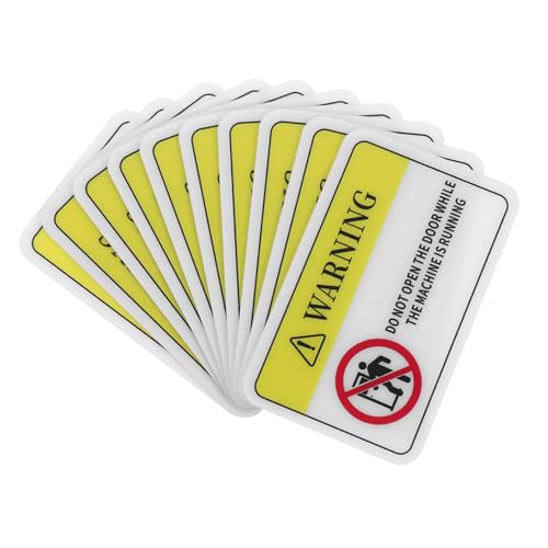 OSALADI 10 Pack Machine Safety Warning Stickers do Not Open Door While Running Self Adhesive Industrial Equipment Labels High Visibility for Factories Warehouses Construction
