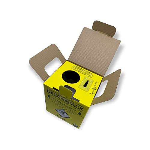 Coletor de perfuro-cortantes Papelão 1,5 litros Descarpack (Amarelo)