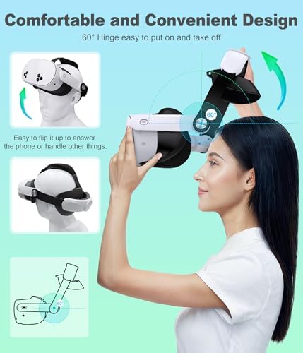 DXKK MQ5001 Head Strap for Meta Quest 3/Quest 3S/Quest 2, Enhanced Comfort Head Strap with Soft Padding, Quick-Switch Reality Design, Adjustment Dial (No Battery), — 사진 5