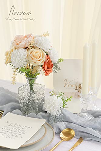 Floroom Artificial White Foam Dahlia Flowers #TOP23