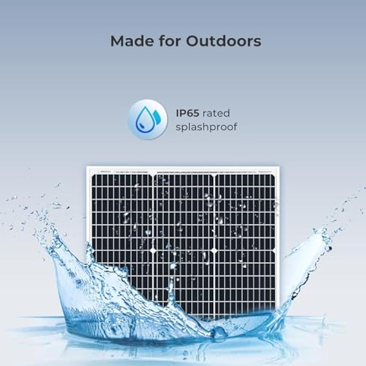 Renogy Solar Panel 50 Watt 12 Volt, High-Efficiency 50W Solar Panel Monocrystalline PV Module Power Charger for RV Marine Rooftop Farm Battery and Other Off-Grid Applications