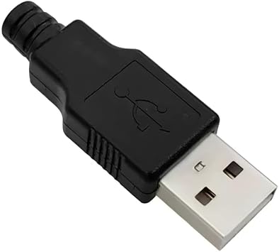 20pcs USB 2.0 Type A Male USB 4 Pin Plug Socket Connector with Black Plastic Cover