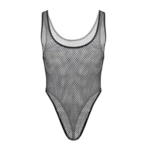 TINAYAUE Body résille sexy pour homme Mankini Paillettes Style mystère Pyjama Sissy en dentelle Clubwear Culotte Ensemble - Lingerie de Nuit Col Ronde