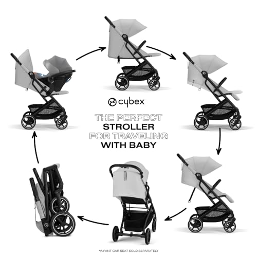 Cybex Beezy 2 Stroller - Lightweight Baby Stroller, Compact Fold, Compatible with all Cybex Infant Seats, Stands for Storage, Easy to Carry, Multiple Recline Positions, Travel Stroller - Fog Grey by Cybex - Image 3