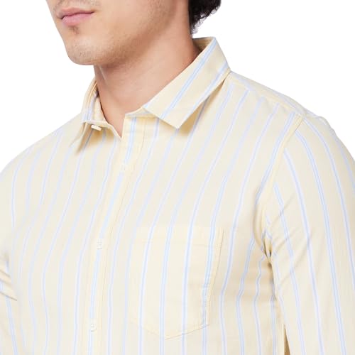 Image of Spykar Men's Regular Fit N /A Full Sleeve Striped Casual Shirts