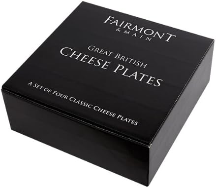 Fairmont and Main 21cm Medium Vitrified Porcelain British Cheese Plates, Set of 4, White