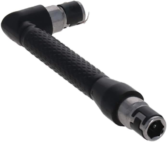 Utoolmart Double-headed L-shaped Socket Wrench Extension Handle Screwdriver 1/4'' Hex Shank 90 Degree Right Angle Screwdriver Adapter (Black)