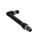Double-headed L-shaped Socket Wrench Extension Handle Screwdriver 1/4'' Hex Shank 90 Degree Right Angle Screwdriver Adapter (Black)