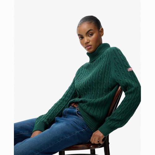 Superdry Slouchy Cable High Neck Sweater L