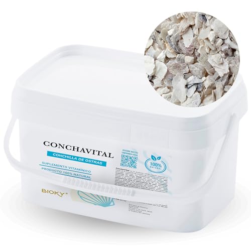 Bioky ConchaVital 6kg - Calcio para Gallinas Ponedoras y Otras Aves - Conchilla de Ostra - Pienso +12 Minerales - Mejora Calidad del Huevo, Corrige Carencias Nutricionales y Mejora Productividad