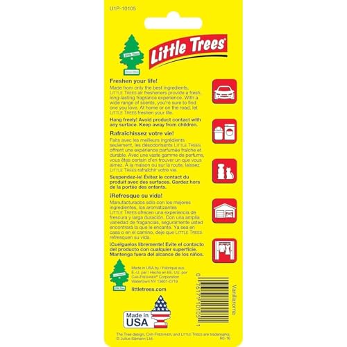 Image of LITTLE TREES Car Air Freshener | Hanging Paper Tree for Home or Car | Vanillaroma | Single Tree per Package