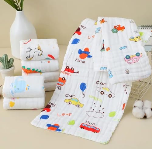 Image of Khillayox Baby Muslin Wash Cloth Soft Cotton Baby Face Towel Gentle Cloth for Newborn Bathing and Cleaning -2 pc.