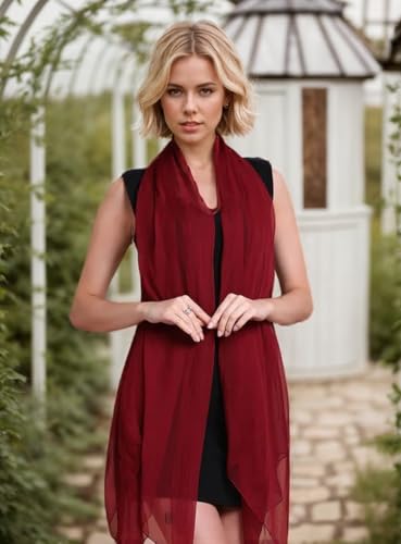 Wanssy® moderner Chiffonschal lang Schal Stola Tuch für Hochzeit Abendkleid in verschiedenen Farben Größe L (Gelb)