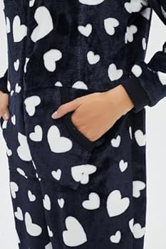 Dames alles in een stuk fleece pyjama, overall-pyjama, onesie pyjama's