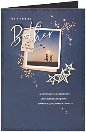 UK Greetings Brother Birthay Card - Birthday Card for Him - Sentimental Birthday Card for Amazing Brother, Black