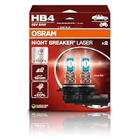 Osram NIGHT BREAKER LASER HB4, +150% mehr Helligkeit, Halogen-Scheinwerferlampe, 9006NL-2HB, 12V PKW, Hängebox (2 Lampen) – Ansicht 1