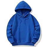Hoodie Herren,Unisex Pullover Mit Kapuze Langarm Einfarbig Kapuzenpullover Regular Fit Sweatshirt Mit Kordelzug,Hoodie Hundepullover Kleine Hunde Hoodie Herren Hundepullover（I-Königlich Blau,X-Large)