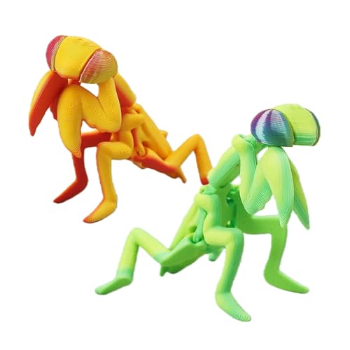 Xonery 3D Printed Realistic Praying Mantis, Articulated Joints Figurine, 3D-Printed Animals,Easter Basket Stuffers Gifts, Home Décor, Desktop Ornament (Gradient Green & Orange)