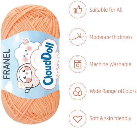Franel 4-Ply Cotton Blend Yarn, 6×40g 839yds, Crochet & Knit (Forest) — view 3