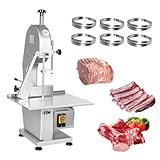 1500W Electric Bone Saw Machine, Meat Bandsaw for Butchering, Thickness Range 0.8-5.9 Inch, 20x15 Inch Table Sawing for Cutting Chops, Frozen Meat, Fresh Bone Meat, Equipped with 6 Saw Blades…