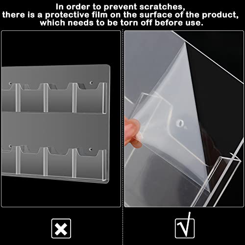 Eersida Acrylic Brochure Pamphlet Holder Display Stand Business Tri Fold Multi Slot Rack Wall Mount Clear Pocket Space Saver For Flyer Literature Menu Advertise (8 Pockets), 2 Pockets #TOP2