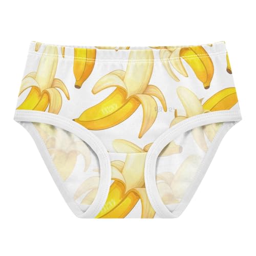Toddler Underwear Floral 2t Cotton Little Girl Panties Animal Briefs Girls Undies Bright Yellow Banana White