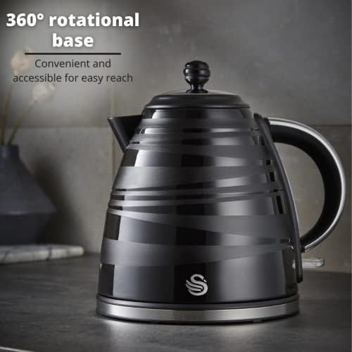 Swan SK31050BN, Symphony 1.7 Litre Jug Kettle with Rapid Boil, 3000 Watts, Black