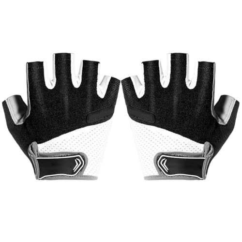 Veemoon Unisex Half Finger Cycling Gloves Size L Breathable Leather
