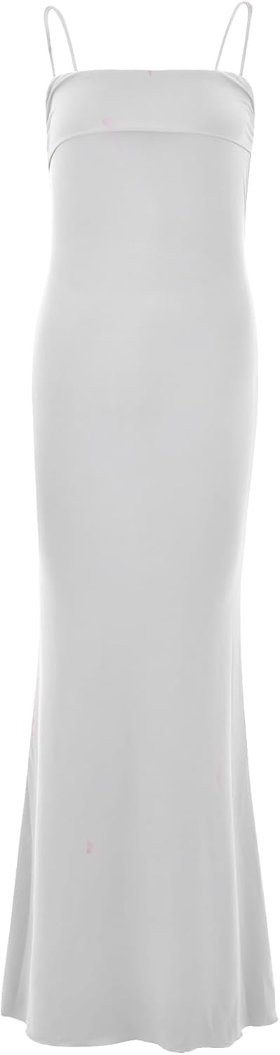 Women's Cutout Backless Maxi Dress Sexy Sleeveless Tight Slip Spaghetti Strap Long Dresses - Image 5