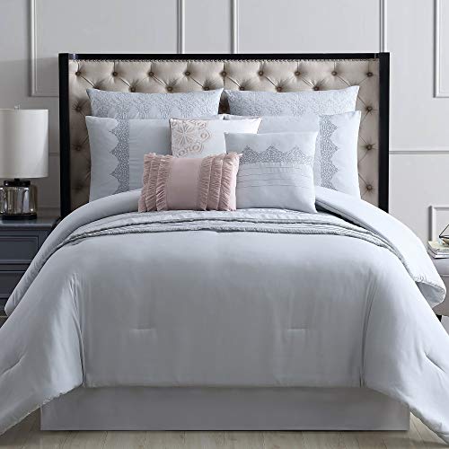Amrapur Overseas Kinley 8-Piece Embroidered Comforter Set Queen #TOP1
