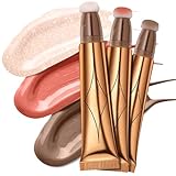 Reddhoon Contour Beauty Wand, Liquid Face Concealer Contouring Highlighter Blusher Stick with Cushio